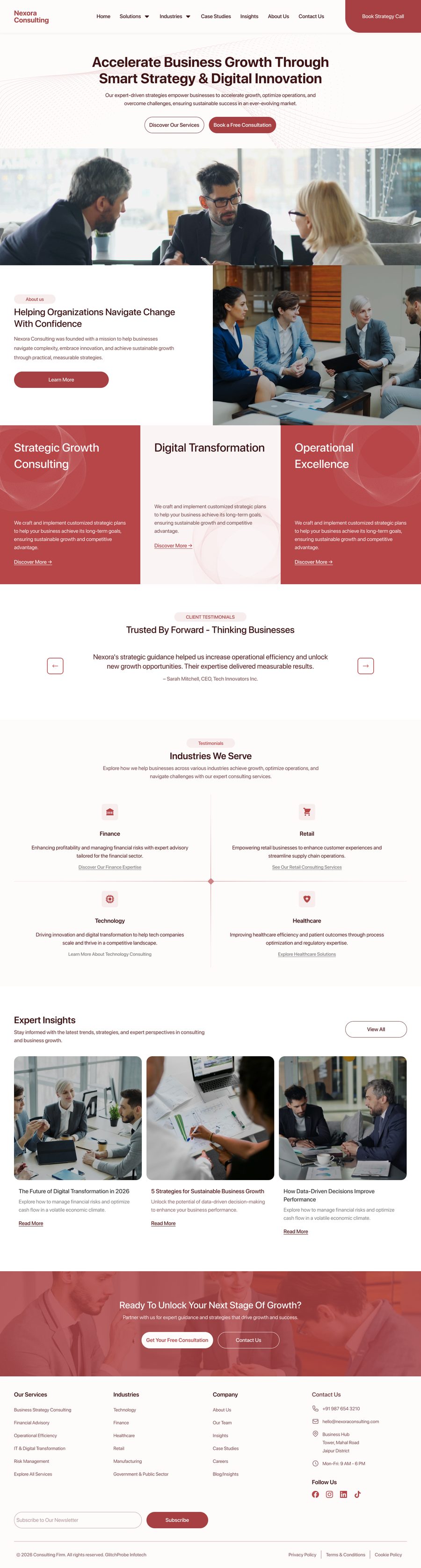 Business website homepage portfolio screenshot