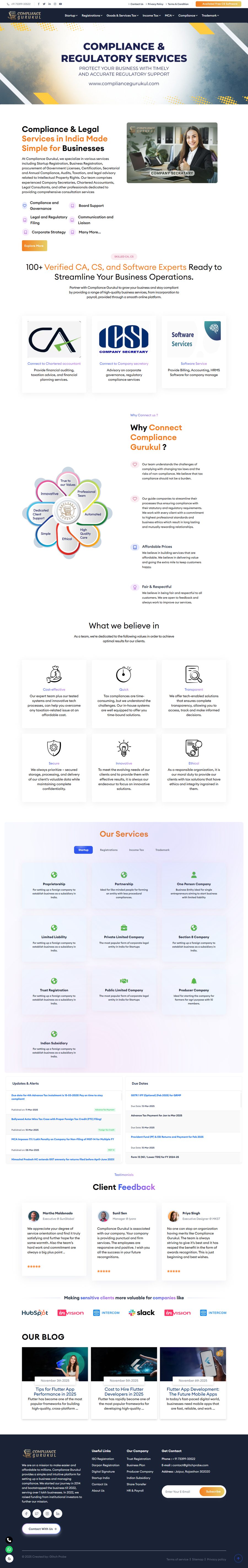 Compliance Gurukul portfolio screenshot