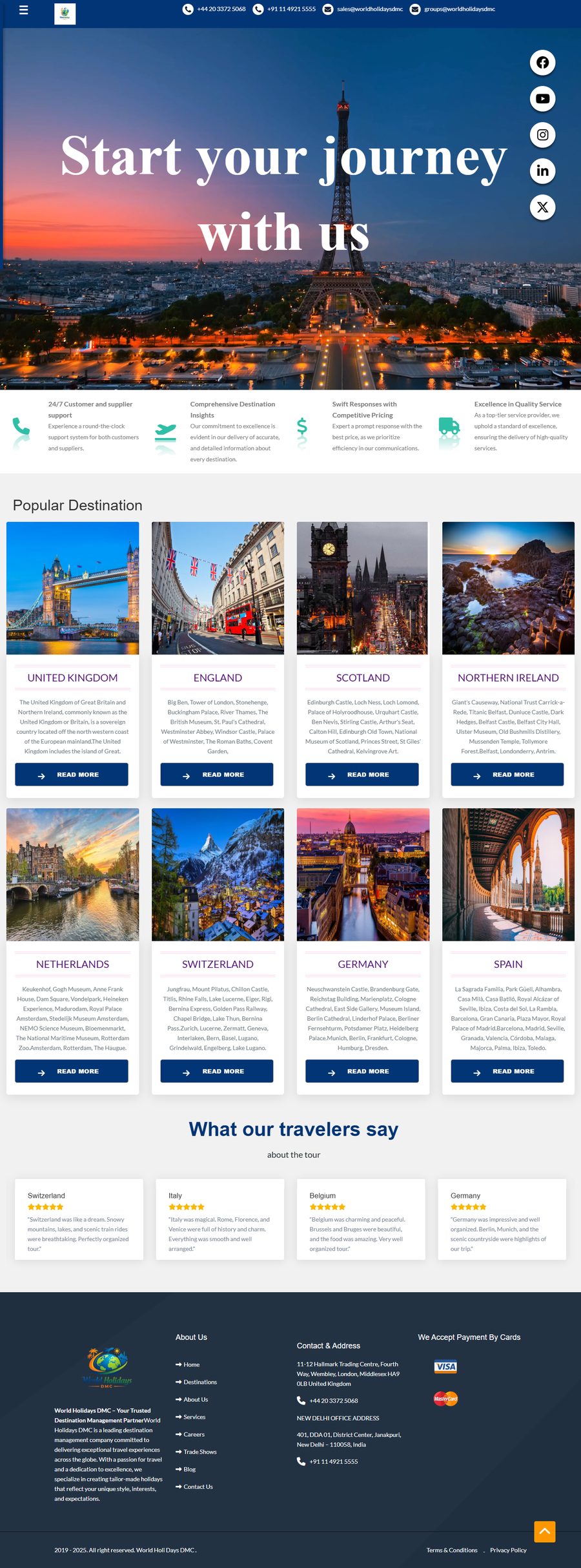 World Holidays DMC portfolio screenshot